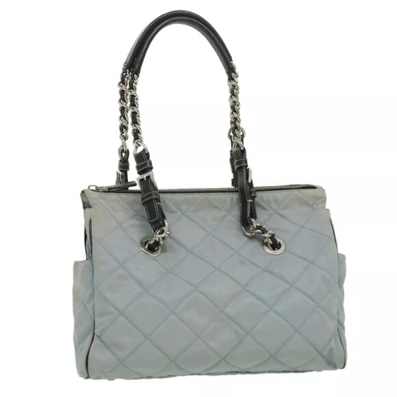 PRADA Chain Shoulder Bag Nylon Light Blue Auth ac1036 - Picture 1 of 16